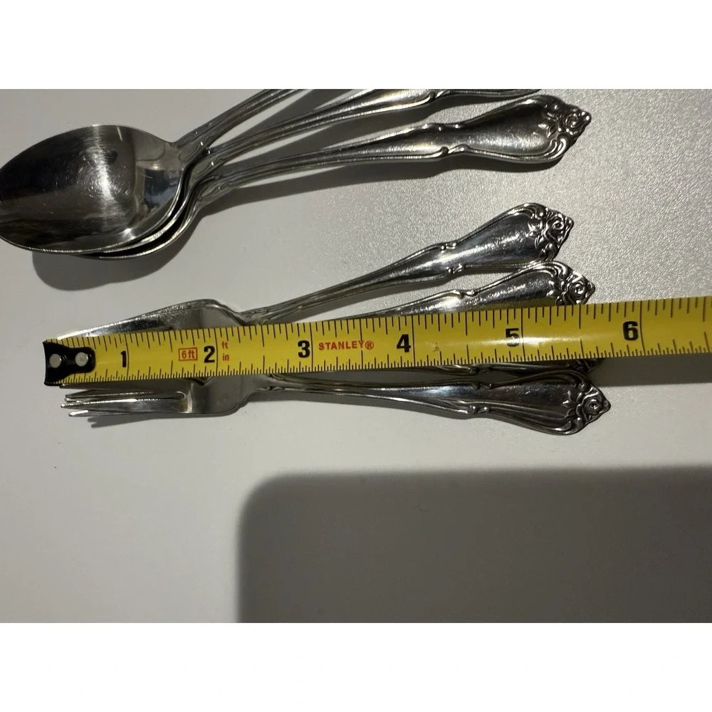 7 Oneida Arbor Rose True Rose 1881 Rogers Spoons‎ Forks Stainless Flatware B